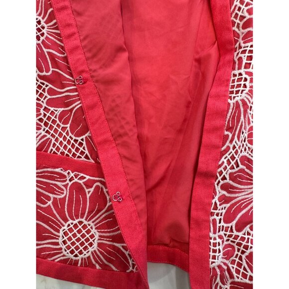 Anthropologie NWT Dolan Linen Floral Cutwork Jacket in Pink Size XS - Picture 5 of 5